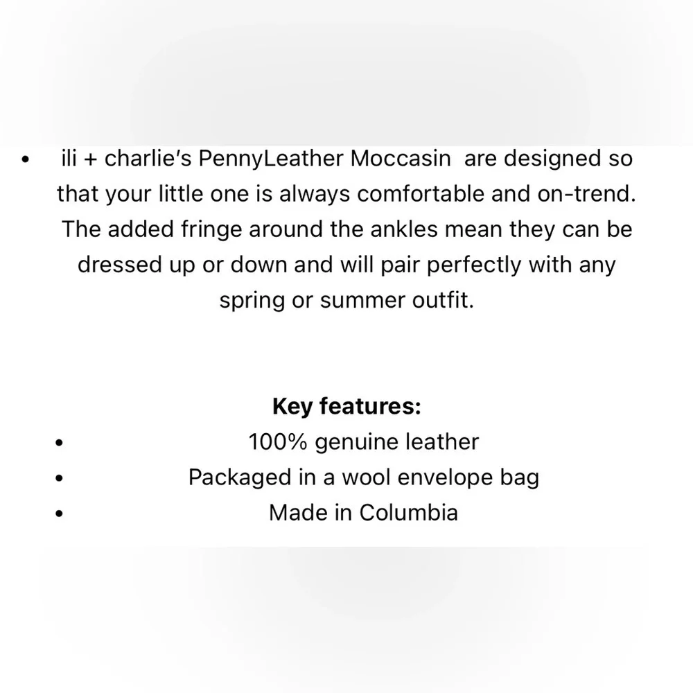 Classic White Kids Moccasins by ili + charlie. Leather!